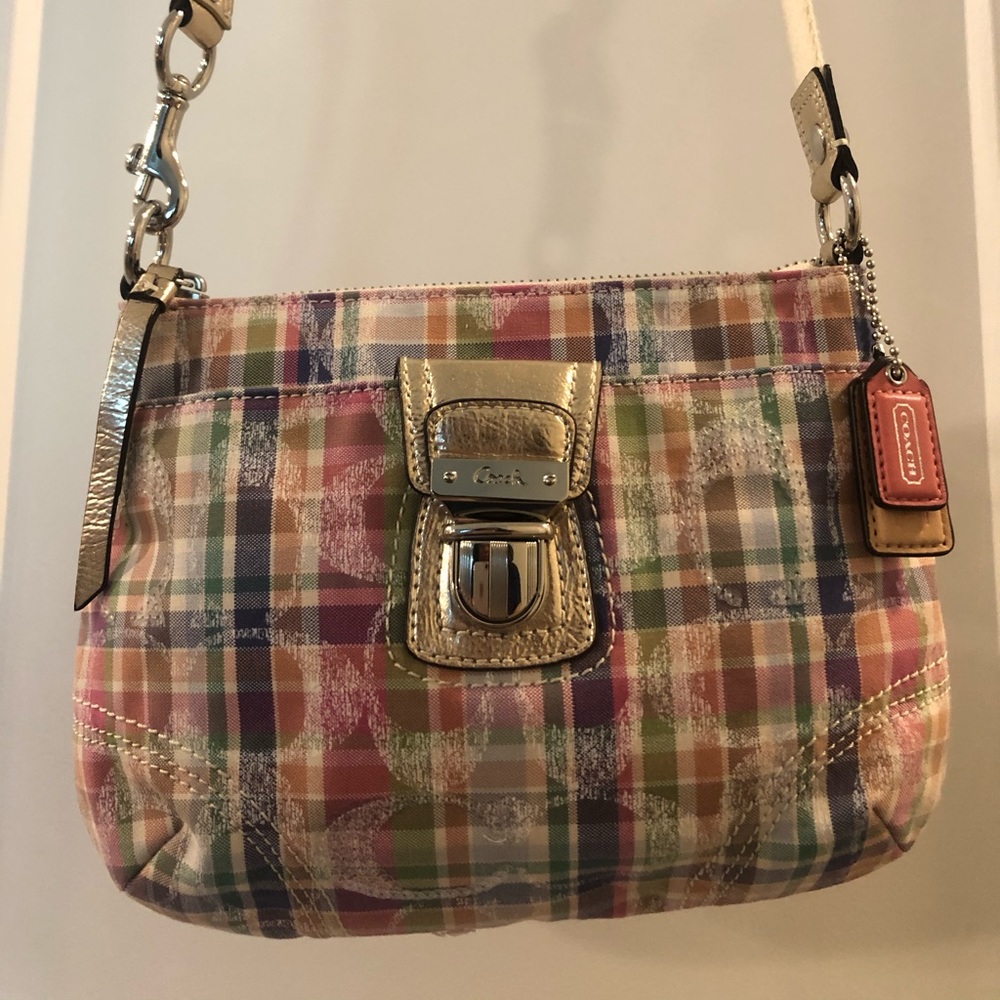 Authentic Coach Plaid Crossbody